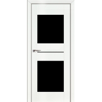 Дверь межкомнатная "Амати 16" Бьянко (Черное стекло)